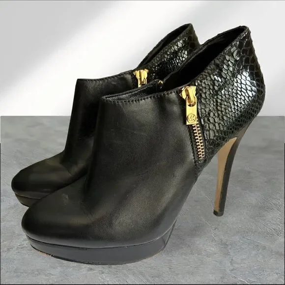 MICHAEL Michael Kors York Platform Black Ankle Booties - Sz 7.5 - Picture 7 of 9
